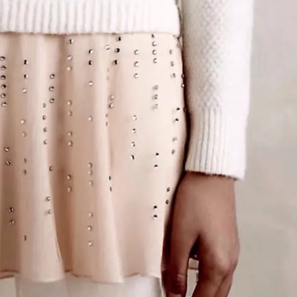 Knitted & Knotted Anthropologie Ballerina Wool Alpaca Ivory Pink Sweater Small - Picture 3 of 13